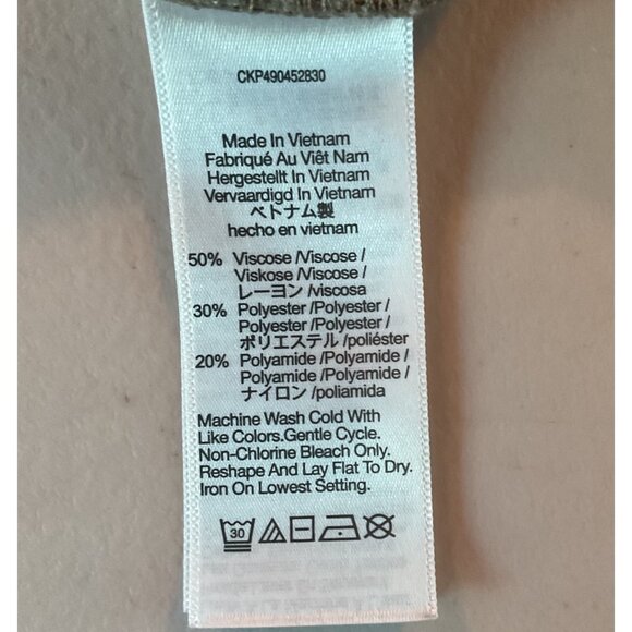 Madewell XS Waffle Knit Long-Sleeve Mock Neck Top Polyester Viscose Blend Casual - Picture 5 of 7